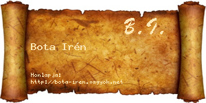 Bota Irén névjegykártya